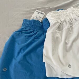 lululemon athletica Blue and White Athletic Shorts
